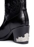 Detail View - Click To Enlarge - TOGA SHOES - Detachable elastic metal strap leather cowboy boots