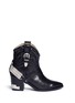Main View - Click To Enlarge - TOGA SHOES - Detachable elastic metal strap leather cowboy boots
