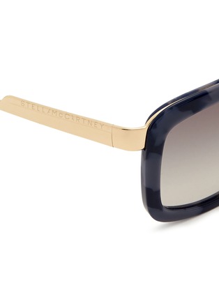 Detail View - Click To Enlarge - STELLA MCCARTNEY - Marble print wire temple acetate sunglasses
