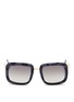 Main View - Click To Enlarge - STELLA MCCARTNEY - Marble print wire temple acetate sunglasses