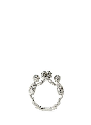 Main View - Click To Enlarge - ALEXANDER MCQUEEN - Skeleton crystal ring