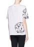 Back View - Click To Enlarge - ALEXANDER MCQUEEN - Blossom embroidery organza sleeve T-shirt