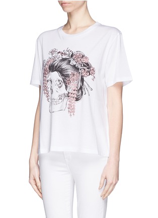 Front View - Click To Enlarge - ALEXANDER MCQUEEN - Geisha skull print T-shirt