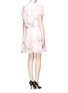 Back View - Click To Enlarge - ALEXANDER MCQUEEN - Cherry blossom print ruffle crepon dress