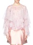 Main View - Click To Enlarge - ALEXANDER MCQUEEN - Cherry blossom print ruffle silk crepe blouse