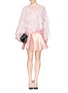 Figure View - Click To Enlarge - ALEXANDER MCQUEEN - Cherry blossom print ruffle silk crepe blouse
