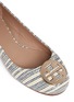 Detail View - Click To Enlarge - TORY BURCH - 'Reva' snake embossed stripe leather ballerina flats