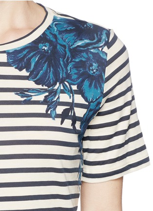 Detail View - Click To Enlarge - TORY BURCH - 'Hanna' nautical stripe flower print T-shirt