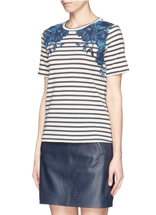 Front View - Click To Enlarge - TORY BURCH - 'Hanna' nautical stripe flower print T-shirt