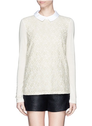 Main View - Click To Enlarge - TORY BURCH - 'Gabriella' floral lace panel front top