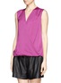 Front View - Click To Enlarge - VINCE - Surplice neckline sleeveless blouse