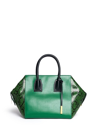 Main View - Click To Enlarge - STELLA MCCARTNEY - 'Cavendish' medium faux python leather tote bag
