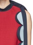 Detail View - Click To Enlarge - DELPOZO - Scalloped trim colourblock cropped top
