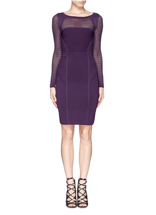 Main View - Click To Enlarge - DIANE VON FURSTENBERG - Lace panel rib knit dress