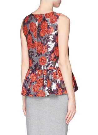 Back View - Click To Enlarge - J.CREW - Collection metallic floral peplum top