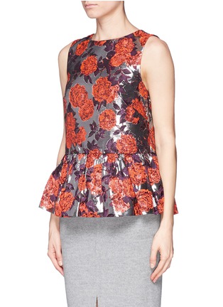 Front View - Click To Enlarge - J.CREW - Collection metallic floral peplum top