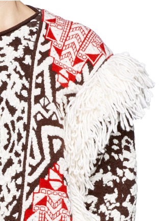 Detail View - Click To Enlarge - EMILIO PUCCI - Tribal jacquard knit fringe navajo sweater