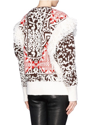 Back View - Click To Enlarge - EMILIO PUCCI - Tribal jacquard knit fringe navajo sweater