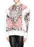 Front View - Click To Enlarge - EMILIO PUCCI - Tribal jacquard knit fringe navajo sweater