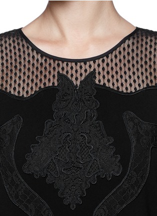Detail View - Click To Enlarge - DIANE VON FURSTENBERG - Sheer yoke floral lace dress