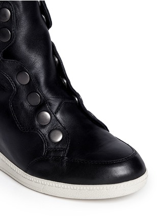 Detail View - Click To Enlarge - ASH - 'Blade' button front wedge sneakers