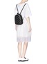 Figure View - Click To Enlarge - STELLA MCCARTNEY - 'Falabella' mini quilted shaggy deer chain backpack