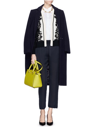 Figure View - Click To Enlarge - TORY BURCH - 'Dixie' damask mesh overlay cardigan