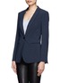 Front View - Click To Enlarge - ARMANI COLLEZIONI - Notched lapel wool-blend blazer