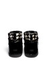 Back View - Click To Enlarge - INUIKII - 'Gloss Low' houndstooth lambskin shearling boots