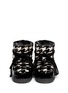 Figure View - Click To Enlarge - INUIKII - 'Gloss Low' houndstooth lambskin shearling boots