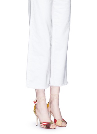 Figure View - Click To Enlarge - CHARLOTTE OLYMPIA - 'Fruit Salad' ankle tie suede sandals