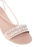 Detail View - Click To Enlarge - 73426 - 'Roll 40 Sand' glass crystal lace-up suede sandals