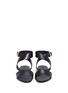 Front View - Click To Enlarge - STELLA LUNA - 'Double-Ring' turnlock bar cross strap leather sandals