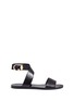 Main View - Click To Enlarge - STELLA LUNA - 'Double-Ring' turnlock bar cross strap leather sandals