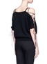 Back View - Click To Enlarge - VALENTINO GARAVANI - Lace-up cold shoulder cashmere sweater