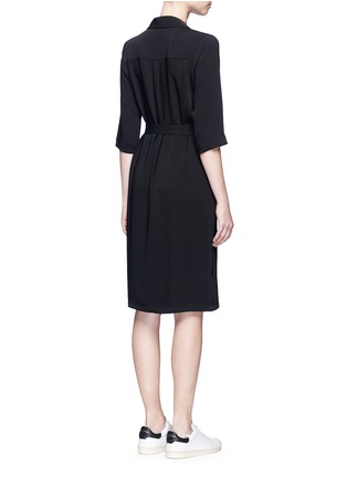 Back View - Click To Enlarge - TOPSHOP - Double breasted crepe de Chine dress