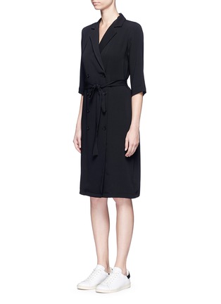 Front View - Click To Enlarge - TOPSHOP - Double breasted crepe de Chine dress