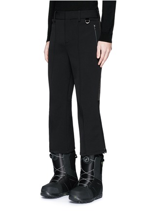 Front View - Click To Enlarge - NEIL BARRETT - Satin stripe flare cropped ski pants