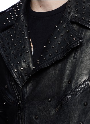 Detail View - Click To Enlarge - NEIL BARRETT - Stud embellished buffalo leather jacket