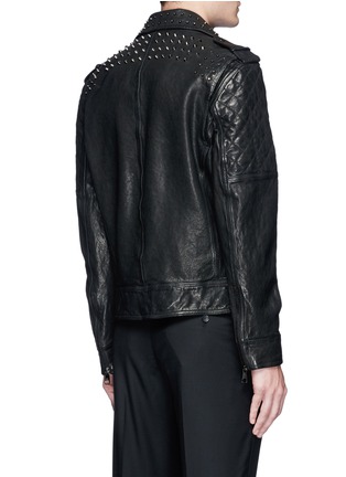 Back View - Click To Enlarge - NEIL BARRETT - Stud embellished buffalo leather jacket