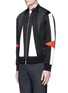 Front View - Click To Enlarge - NEIL BARRETT - 'Abstract Modernist' satin bomber jacket