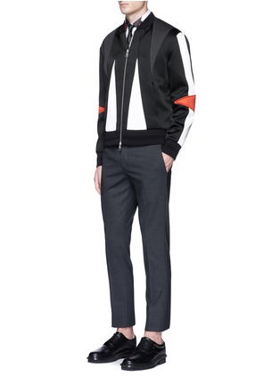 Figure View - Click To Enlarge - NEIL BARRETT - 'Abstract Modernist' satin bomber jacket