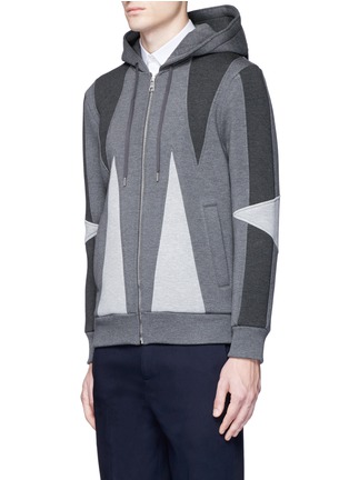 Front View - Click To Enlarge - NEIL BARRETT - 'Abstract Modernist' panel hoodie