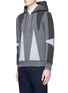 Front View - Click To Enlarge - NEIL BARRETT - 'Abstract Modernist' panel hoodie