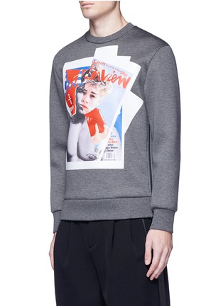 Front View - Click To Enlarge - NEIL BARRETT - x Interview 'Mark Di Caprio' hybrid print sweatshirt