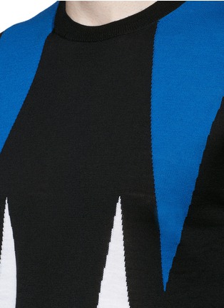 Detail View - Click To Enlarge - NEIL BARRETT - 'Abstract Modernist' intarsia Merino wool sweater