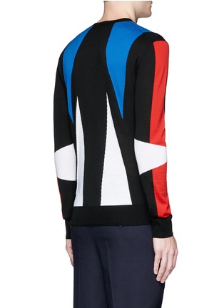 Back View - Click To Enlarge - NEIL BARRETT - 'Abstract Modernist' intarsia Merino wool sweater