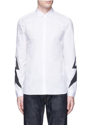 Main View - Click To Enlarge - NEIL BARRETT - Thunderbolt print cotton poplin shirt