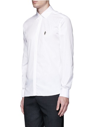 Front View - Click To Enlarge - NEIL BARRETT - Thunderbolt cufflink tuxedo shirt