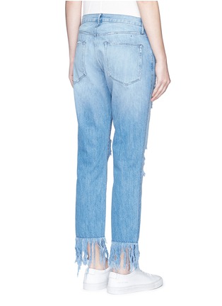 Back View - Click To Enlarge - 3X1 - 'WM3' fringe cuff distressed cropped jeans